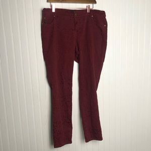 Torrid Red Textured High Rise Skinny Pants